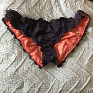 Victoria Secret Purple Ruffle Bathing Suit Bottom